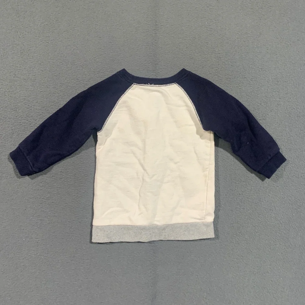 OshKosh Bgosh 18M Navy White Raglan Sweatshirt B Yourself Varsity Pullover